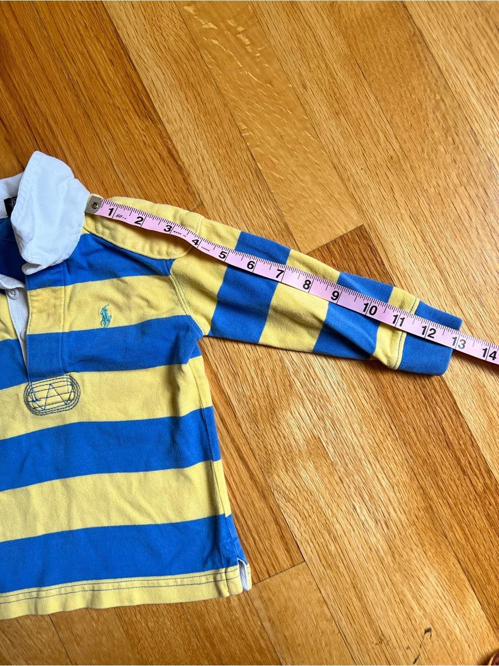 Ralph Lauren Boys Yellow & Blue Striped Rugby Polo size 18 months